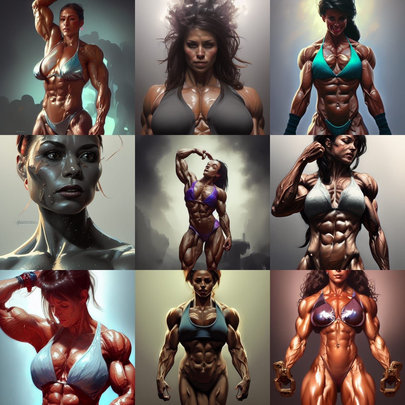 Detailed Portrait of Female Bodybuilder in Unreal Engine 5