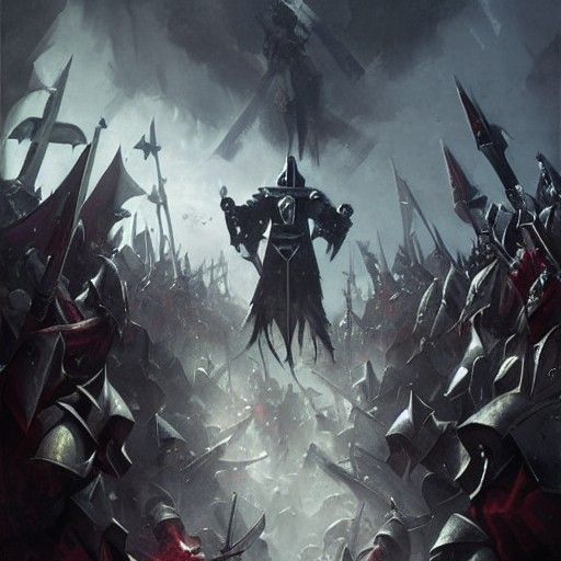Epic Templar Knight Army Battle