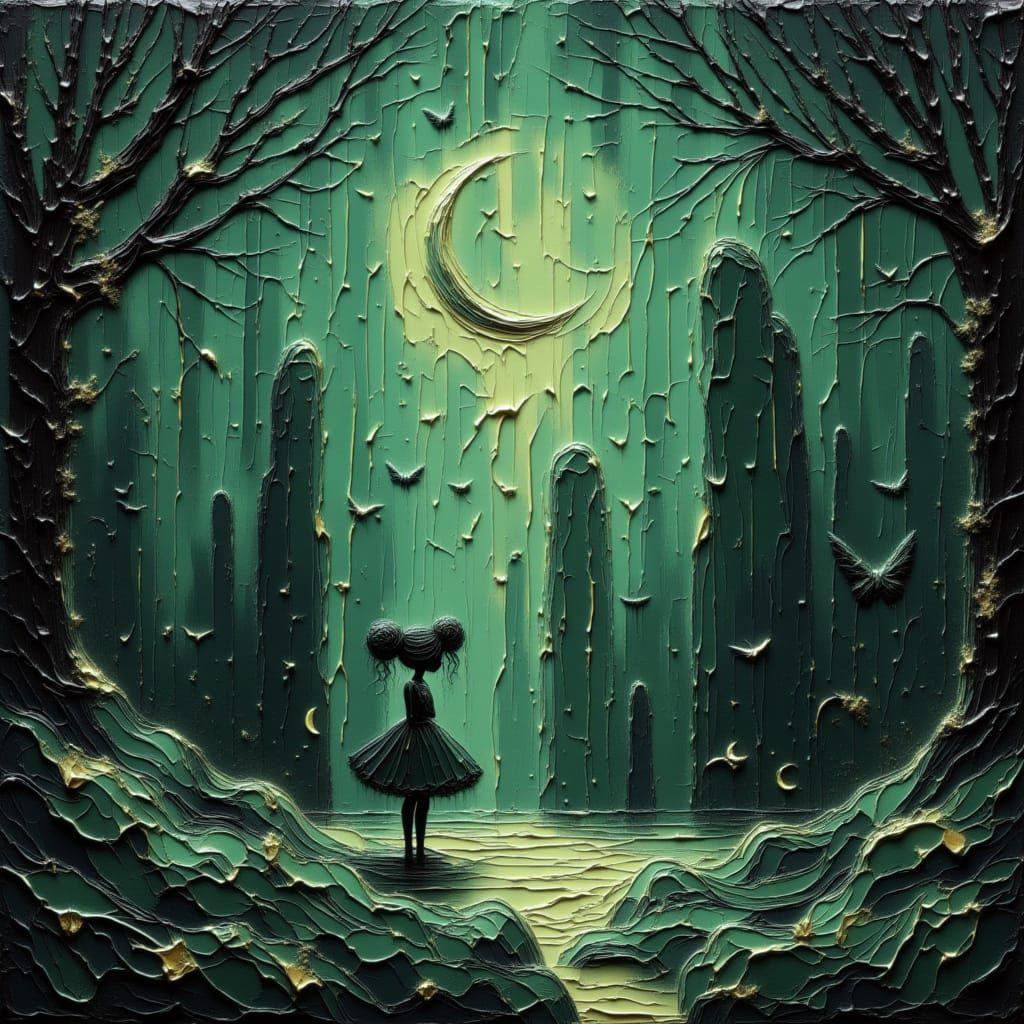 Mystical Forest Clearing with Lunar Portal