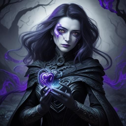 Surreal Woman Reaching for Glowing Heart: Dark Fantasy Art