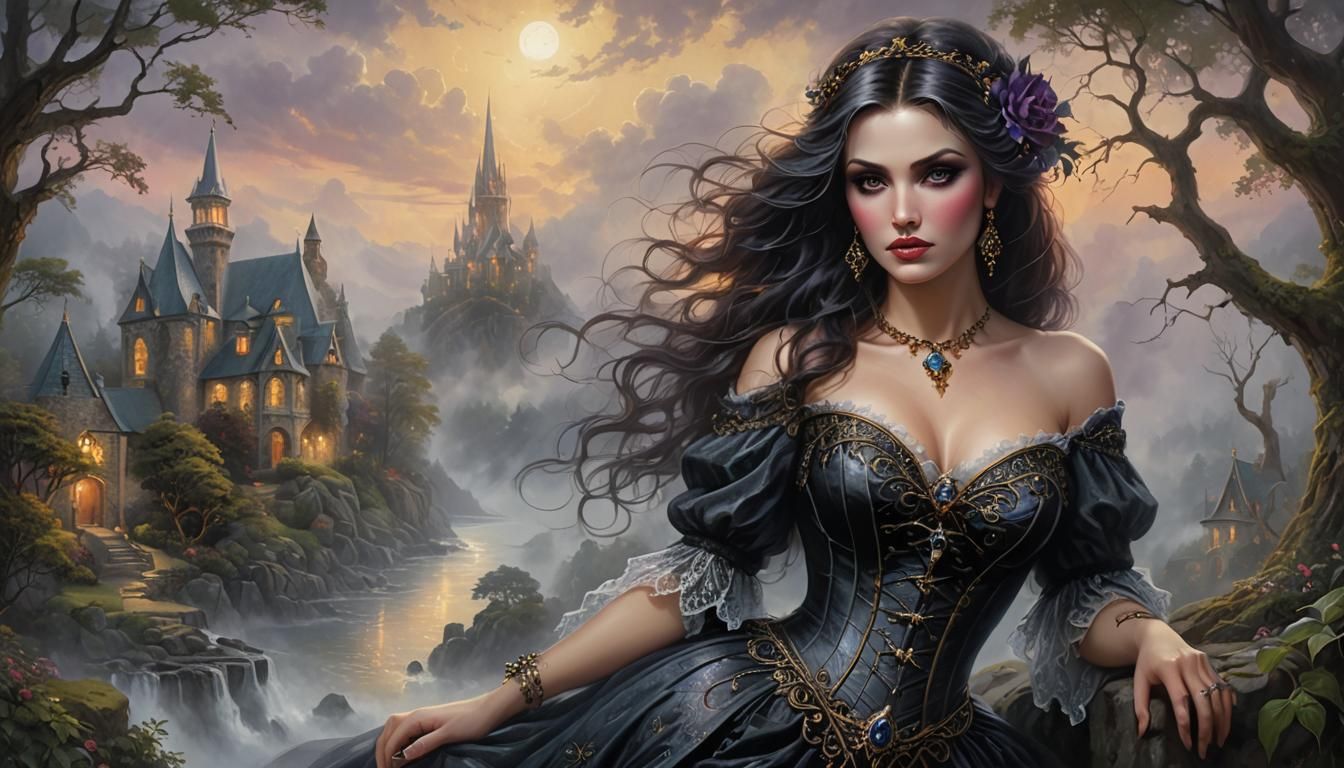 Sensual Gothic Portrait with Western Vibes