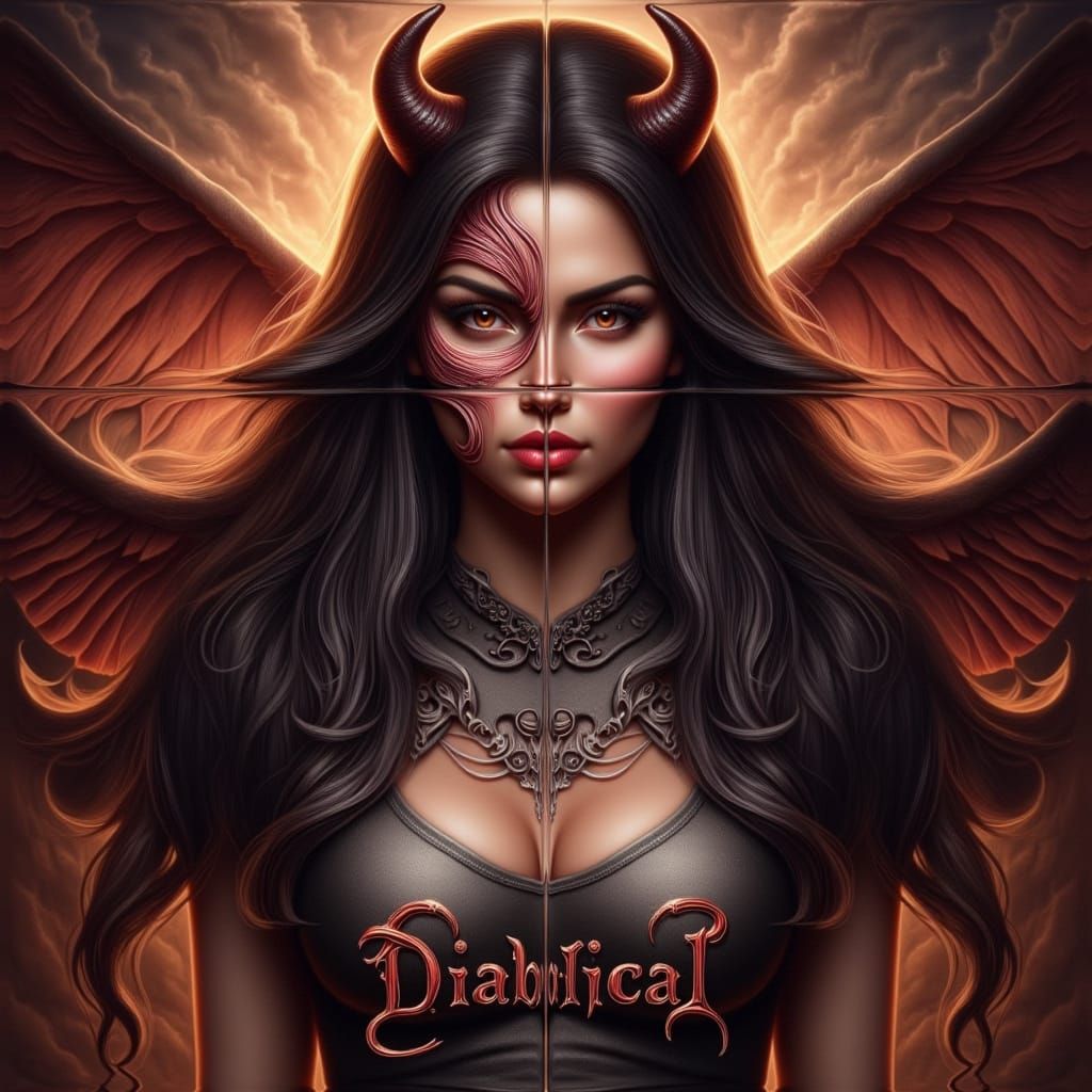 Attractive Woman With Duality In Simon Bisley Style