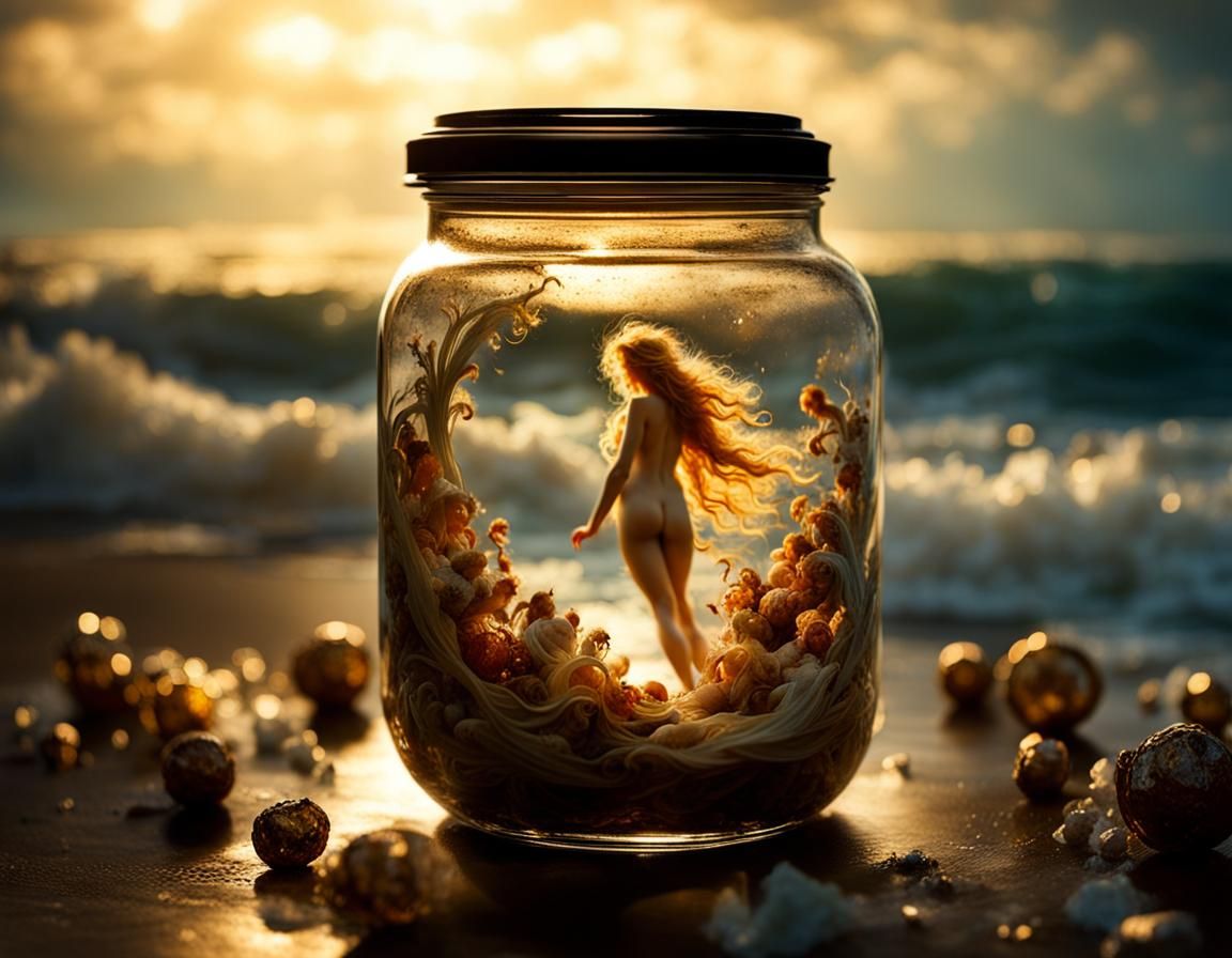 Birth of Venus Miniature in a Jar