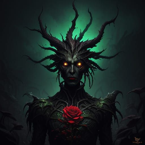 Feral Flesh Weaver in Dark Surrealism Oil Painting