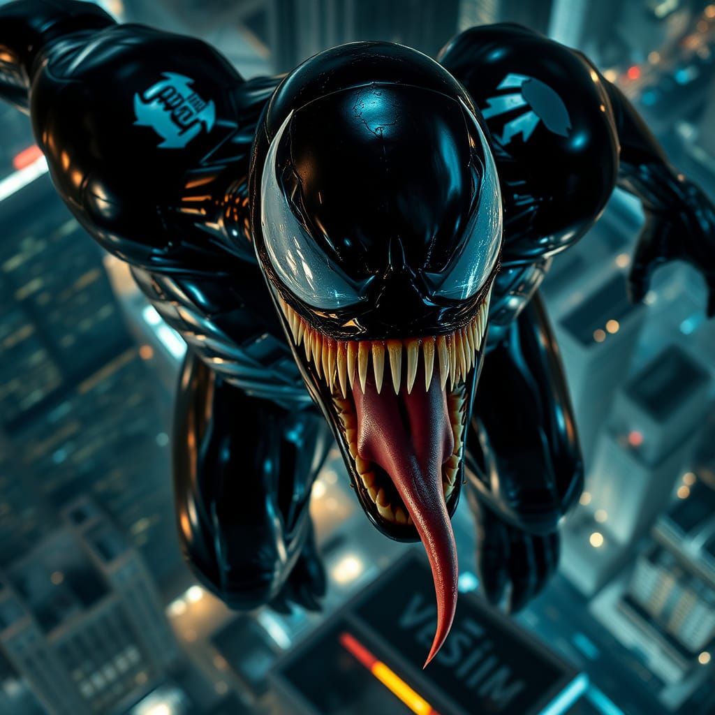 Venom Leaps from Skyscraper in Blockbuster Style