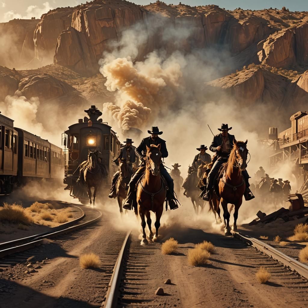 The Eagles Robbing a Train as Cowboys
