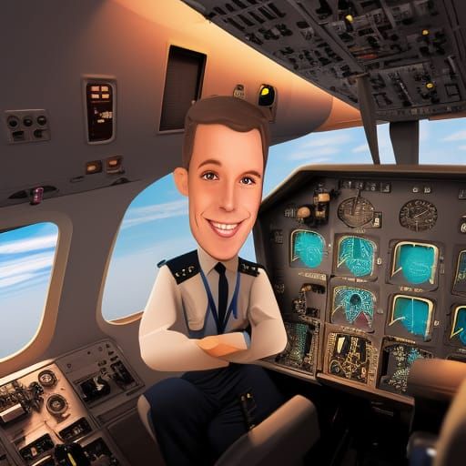 AI Generated Image of an Airplane Pilot