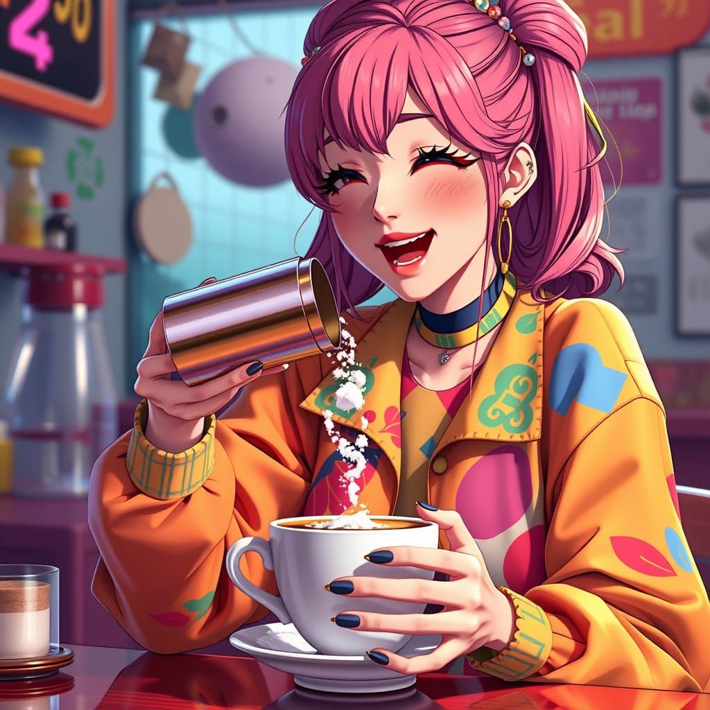 Salt into her coffee instead of sugar.