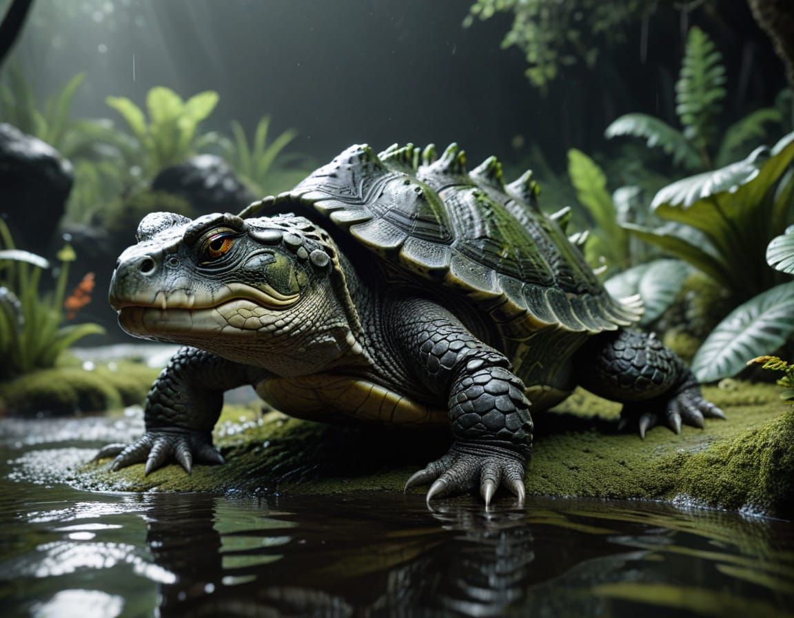 Surreal Hybrid Creature Emerges from Fantastical Depths