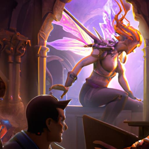 Dark Fantasy Concept Art in Purple and Yellow