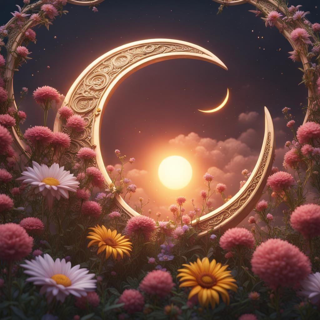 Sun, Moon, and Flowers: Fantasy Concept Art
