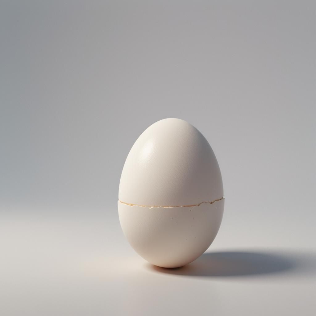 Chicken Egg Close-up: Pixar-style 3D Digital Art