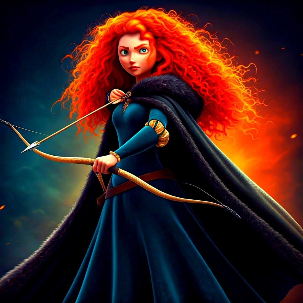 Merida, Brave Archer in 3D Digital Art