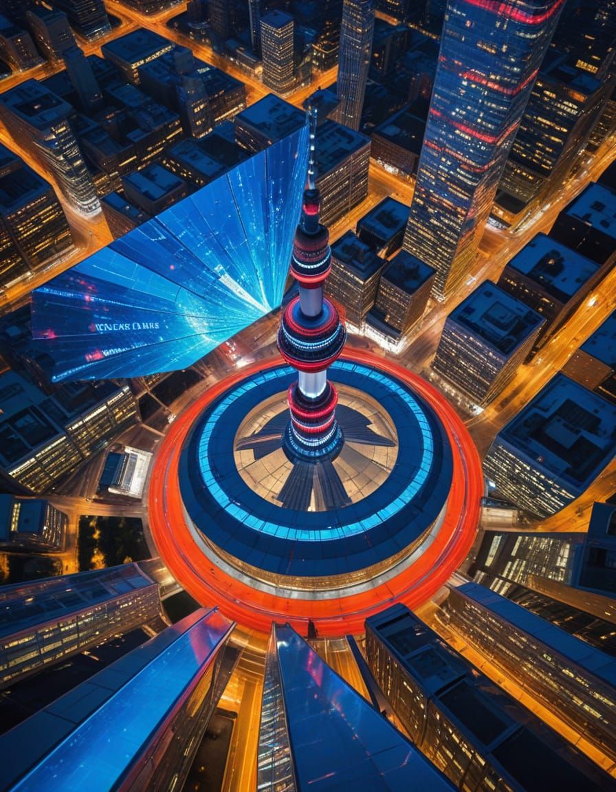 CN Tower Transcends Dimensions in Cyberpunk Metropolis