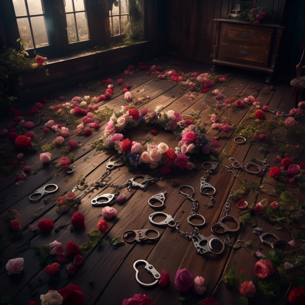 Handcuffs in Spotlight Bloom with Flowers