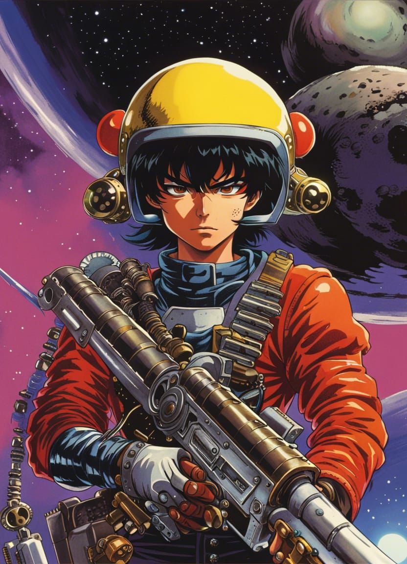 Space Pirate with Scar, in Akira Toriyama Anime Style