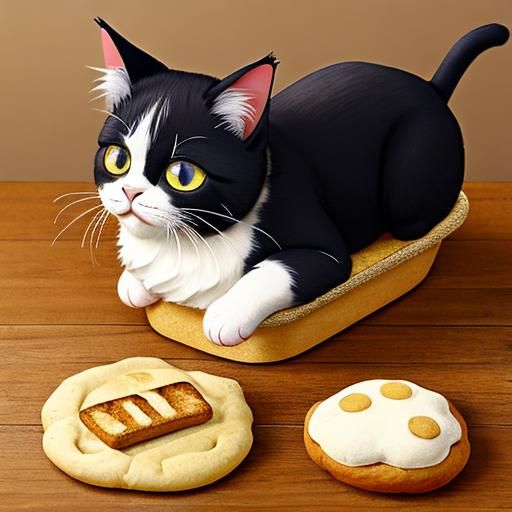 Cat Posing as Bread Loaf