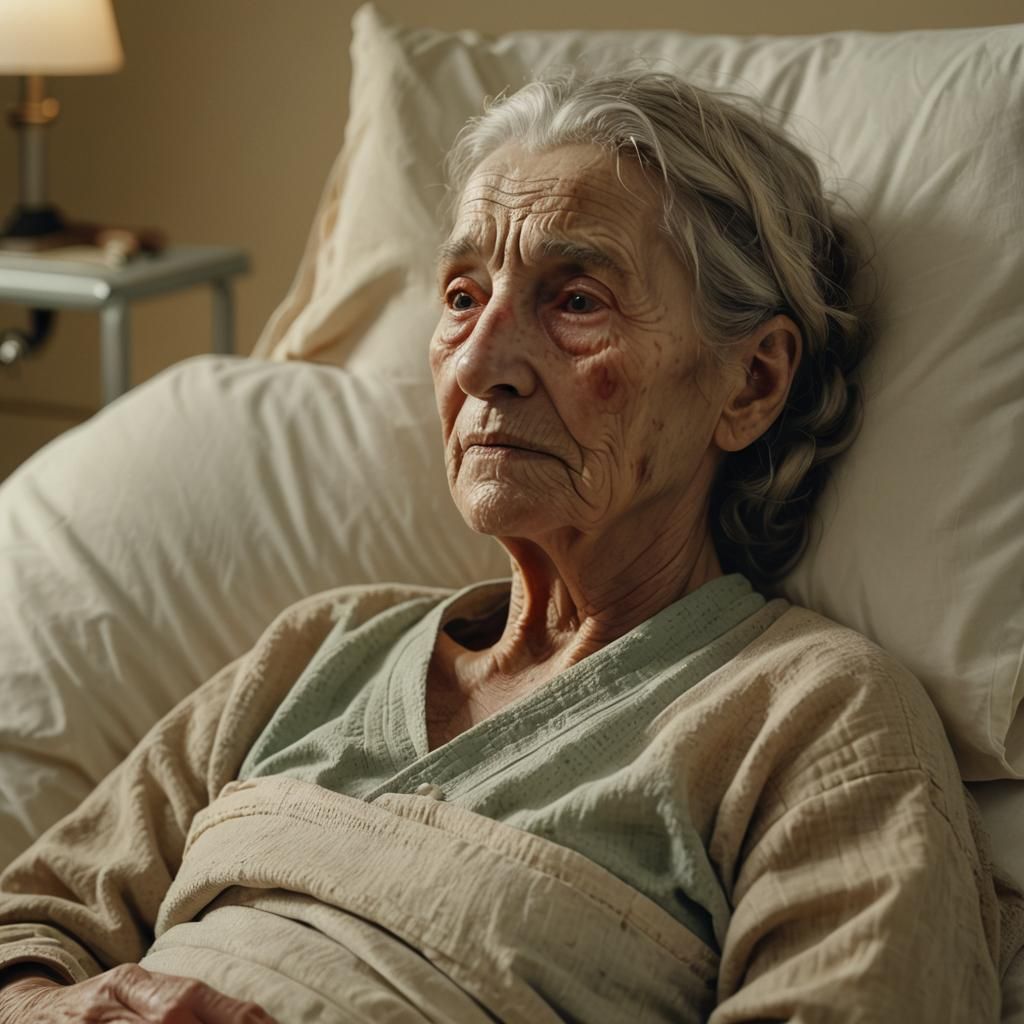 Serene Farewell: A Cinematic Portrait of an Old Woman