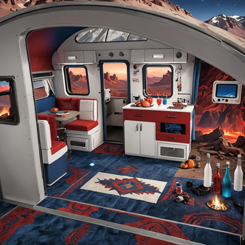 Photorealistic Camper in Ethereal Dual-Tone Design