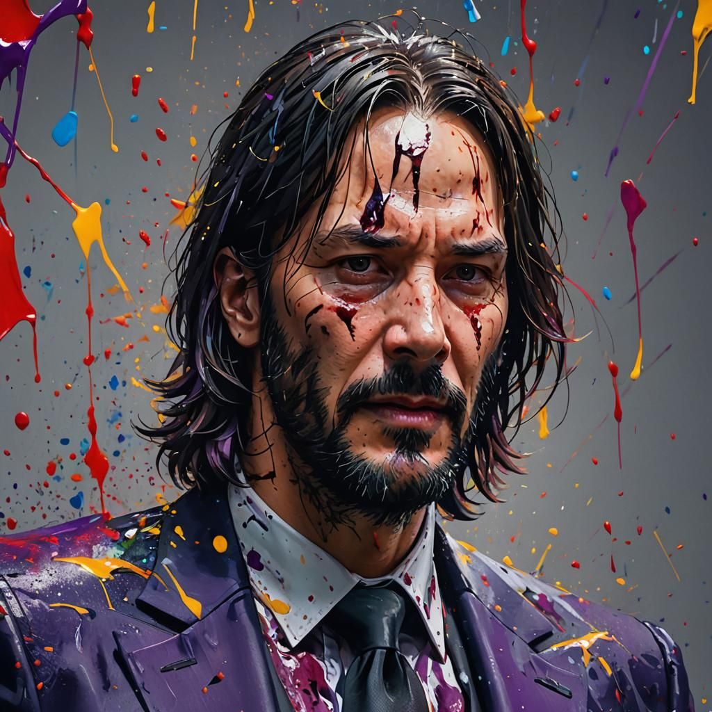John Wick as Joker: Hyperrealistic Concept Art