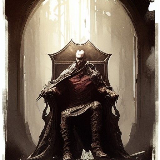 Sinister King on Throne, Digital Art