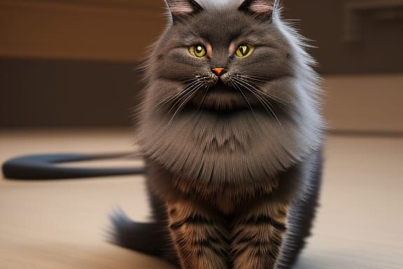 Ultra Realistic Cat as Dustmop in 16k