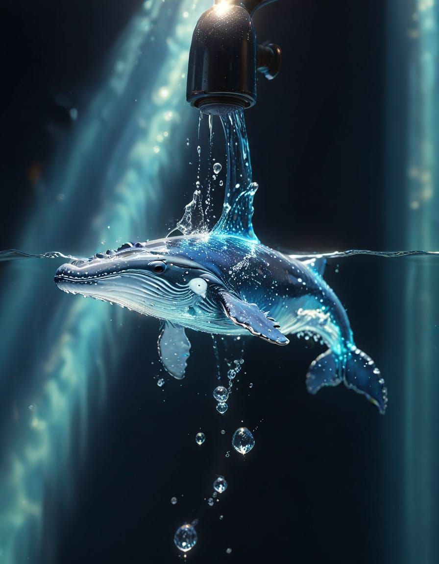 Transparent Tap Transforms Into Ethereal Whale