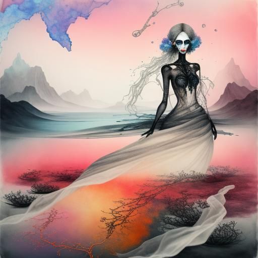 Surreal Male Seeks Inner Void: Alcohol Ink Art