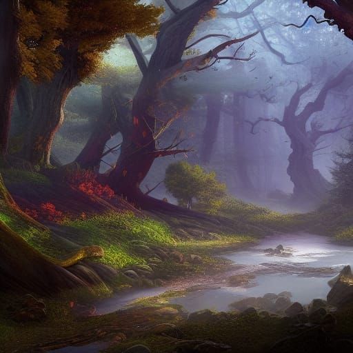 Paranormal Forest at Valley Forge: Detailed Matte Painting