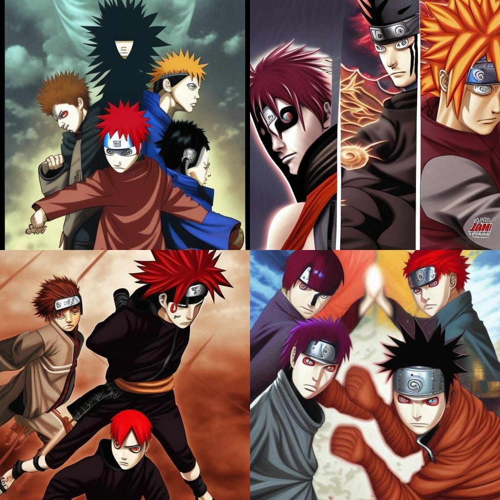 Gaara vs Sasuke vs Naruto in Comic Book Art