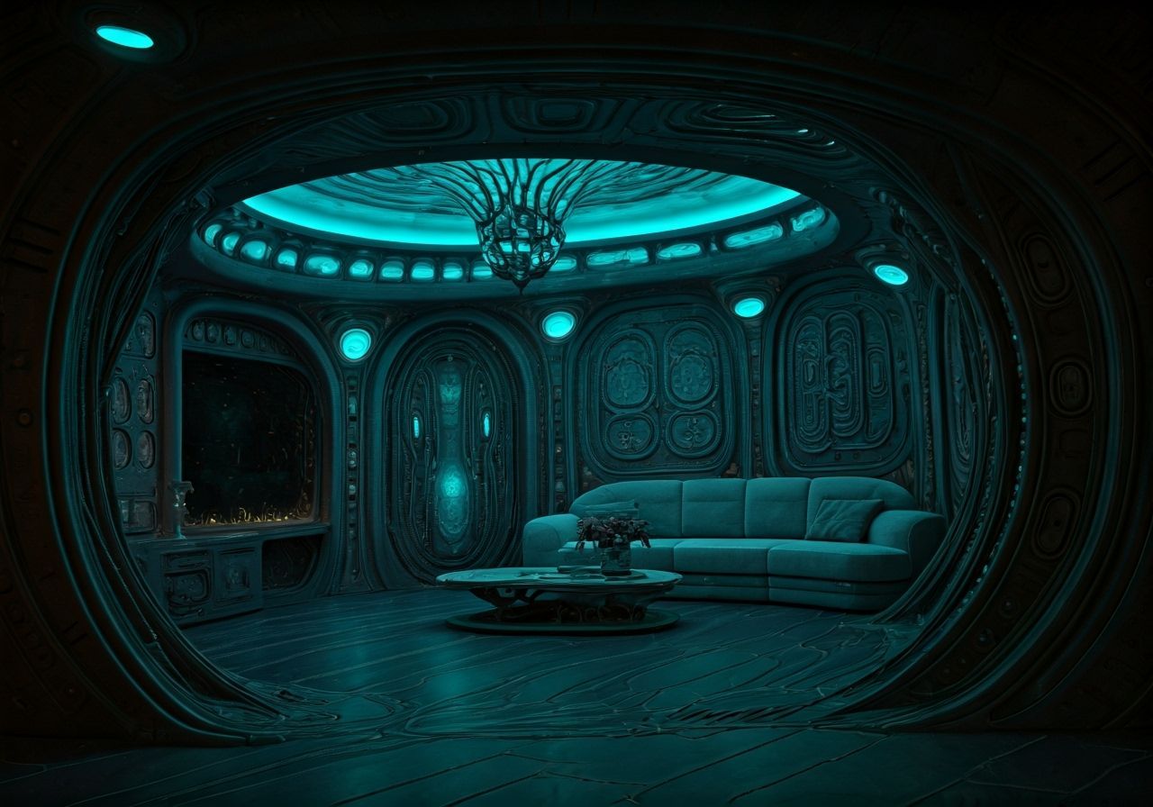 Biomechanical Apartment with Xenomorph Accents