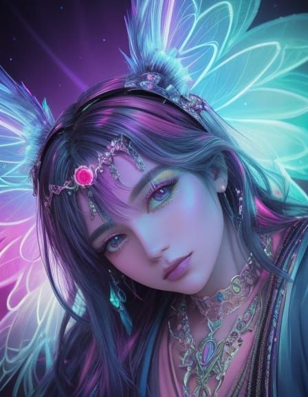 Neon Skweeplet: A Dreamlike Digital Art Creation