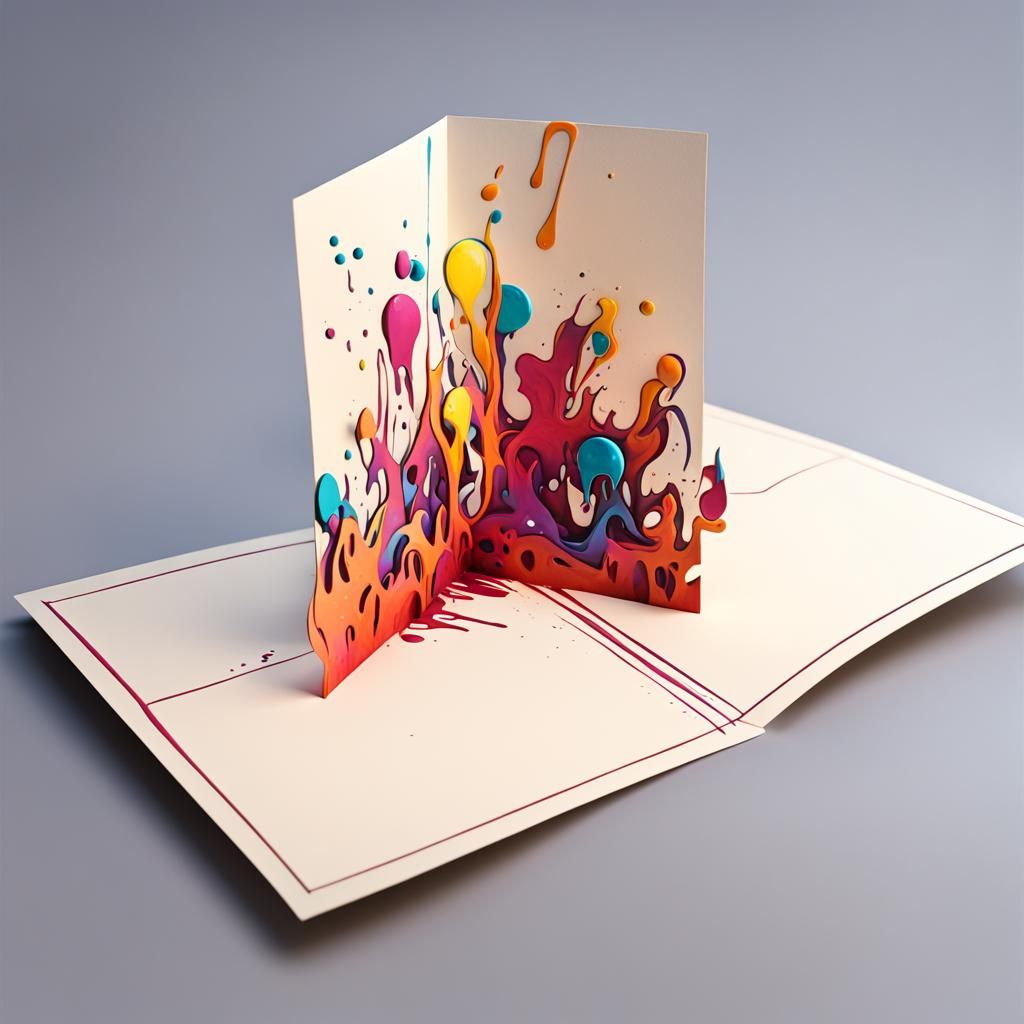 Graffiti Pop-Up Card in Splash Art Style