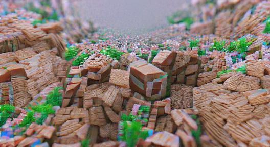 Minecraft World: A Blocky Digital Landscape