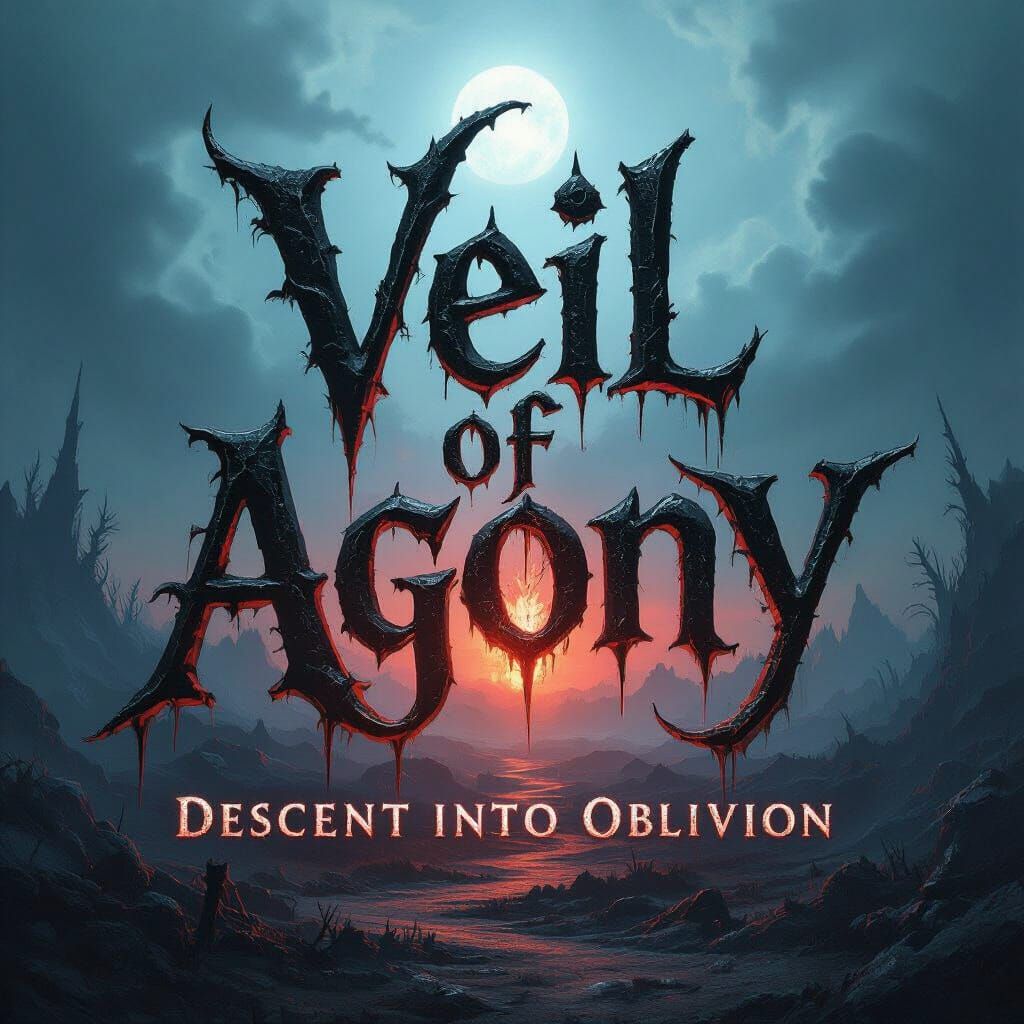 Hellish Landscape Album Art in Dark Matte Style