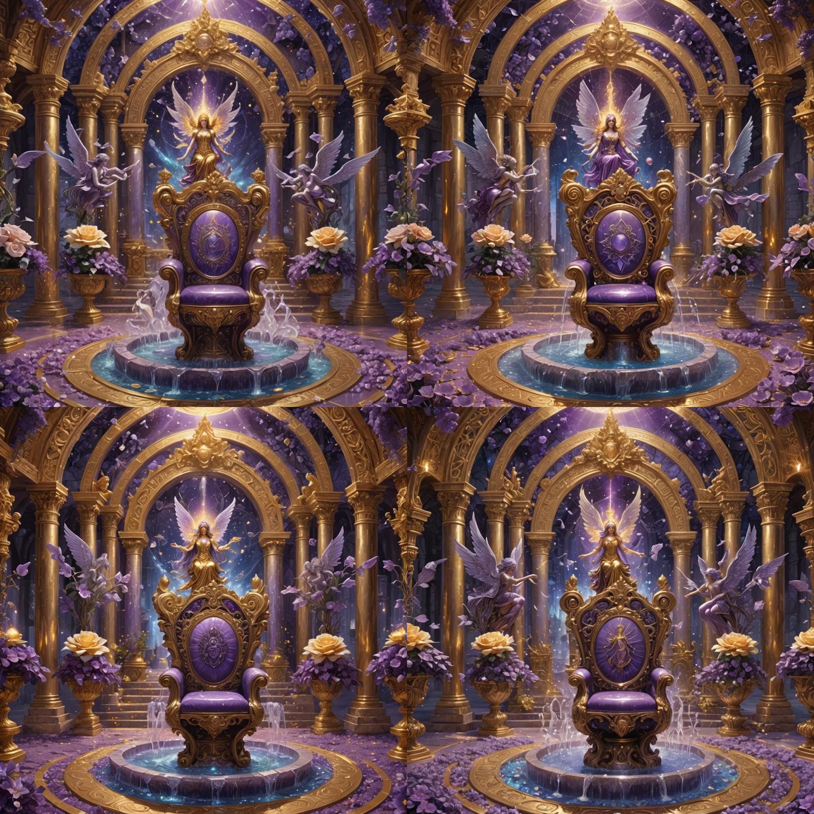 Violet Flame Temple with Angels and Fairies