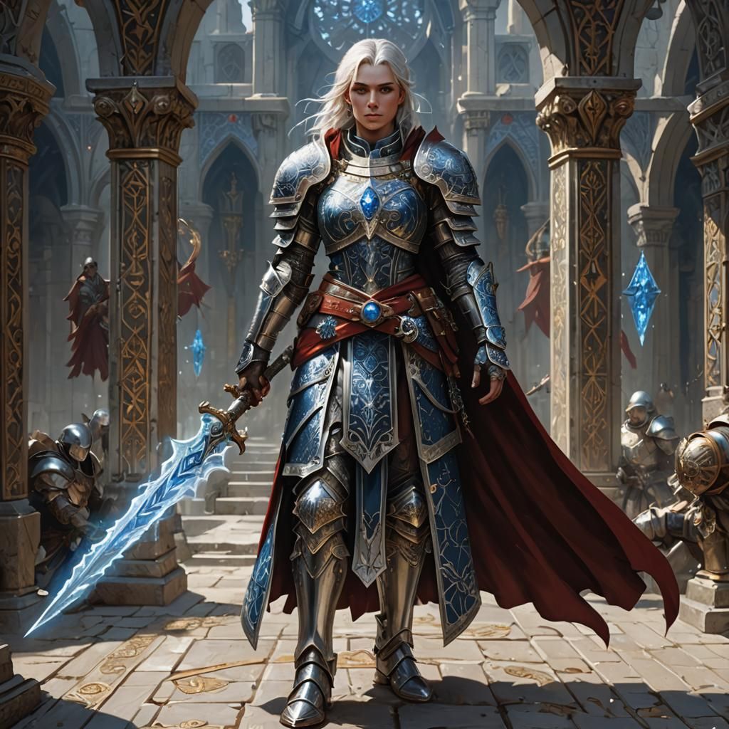 Aasimar Cleric Ready for Battle