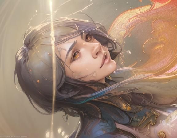 Art Nouveau Portrait in Watercolor, 8K Resolution