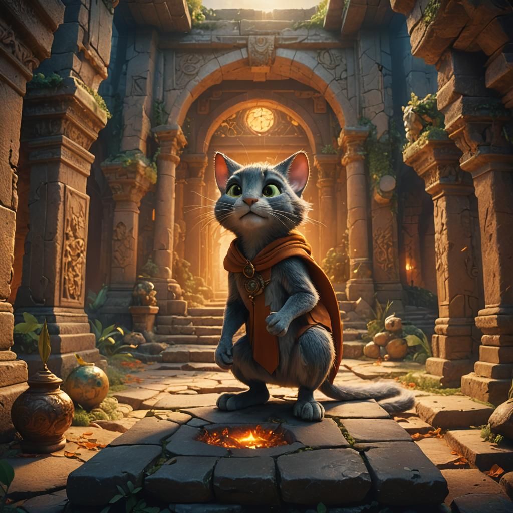 Tom and Jerry in a Fantasy Landscape