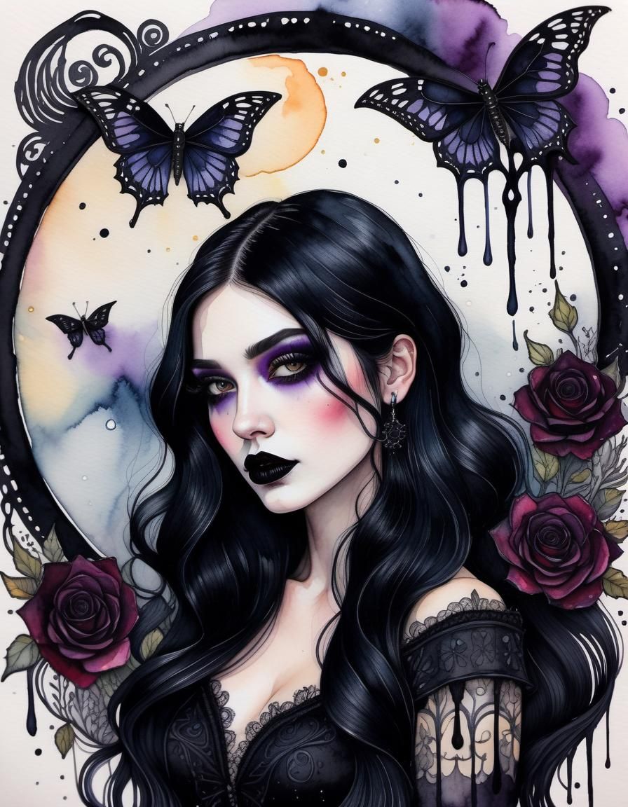 She is giving off those gothiccore vibes.