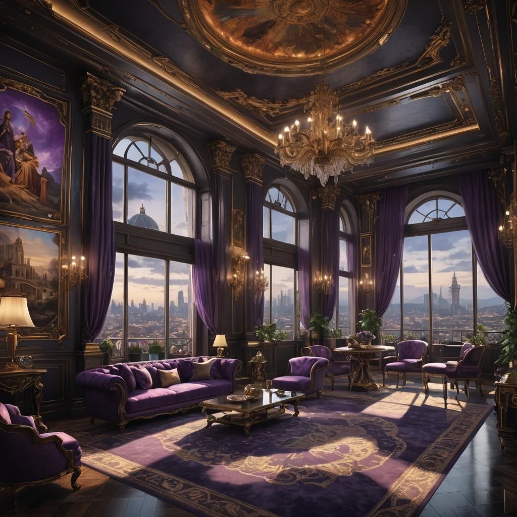Italian Penthouse Interior in Dark Academia Style
