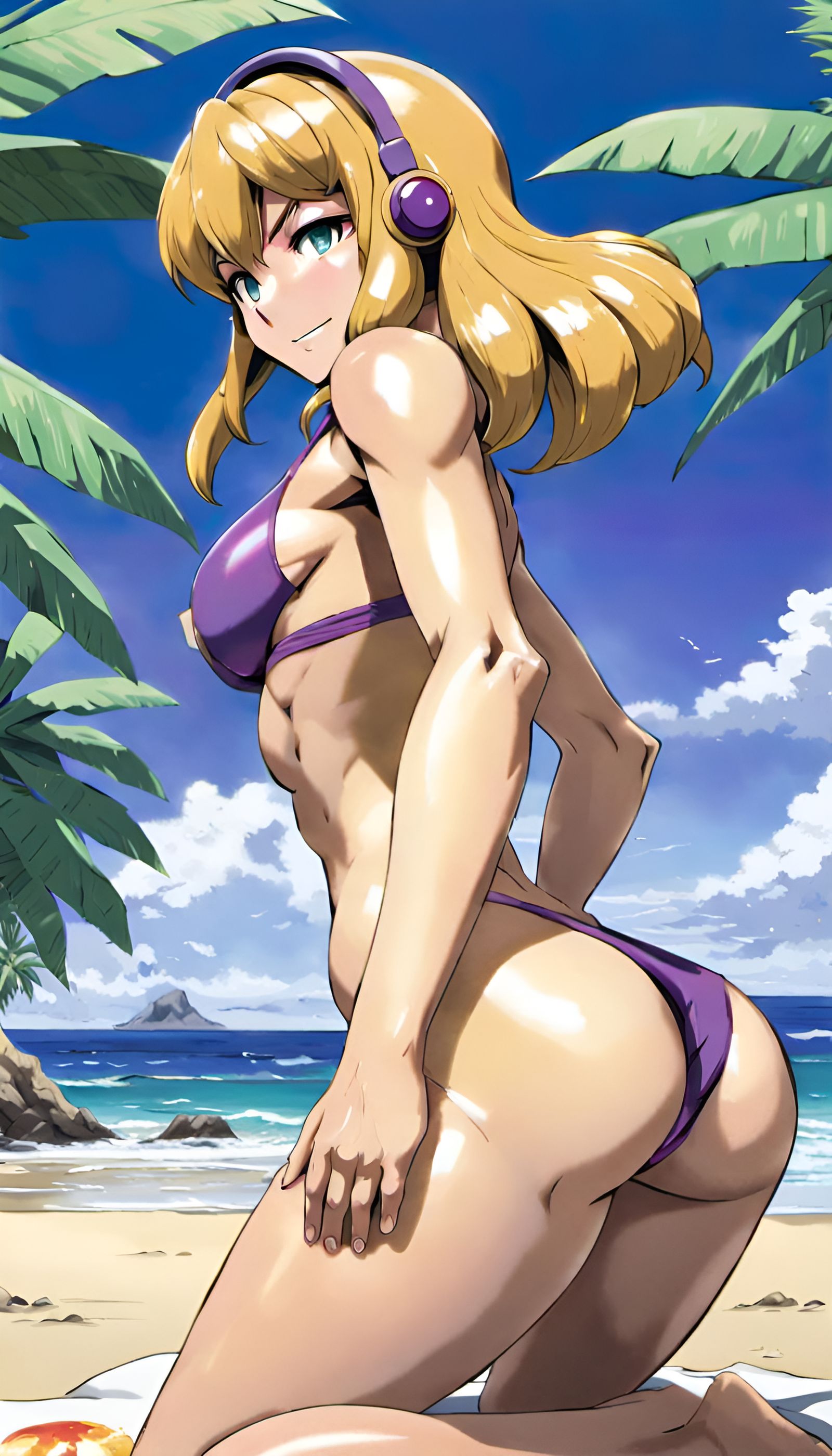 Anime Samus at The Beach (Vertical)