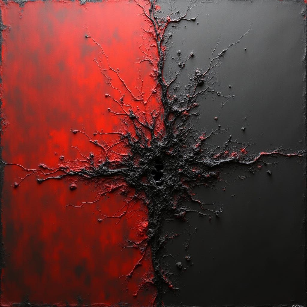 Abstract Texture Painting in Industrial Expressionism Style