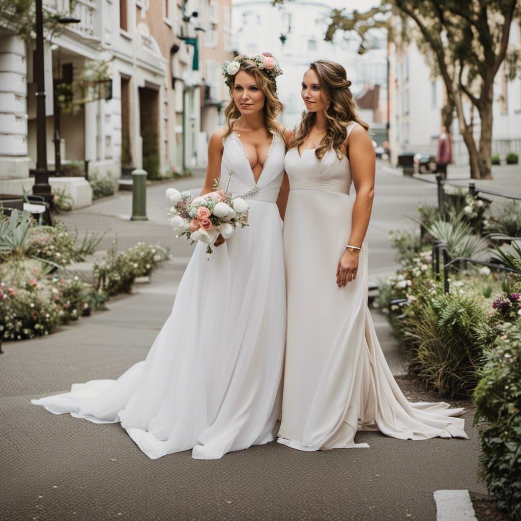 Elegant Bride and Bridesmaid Portrait