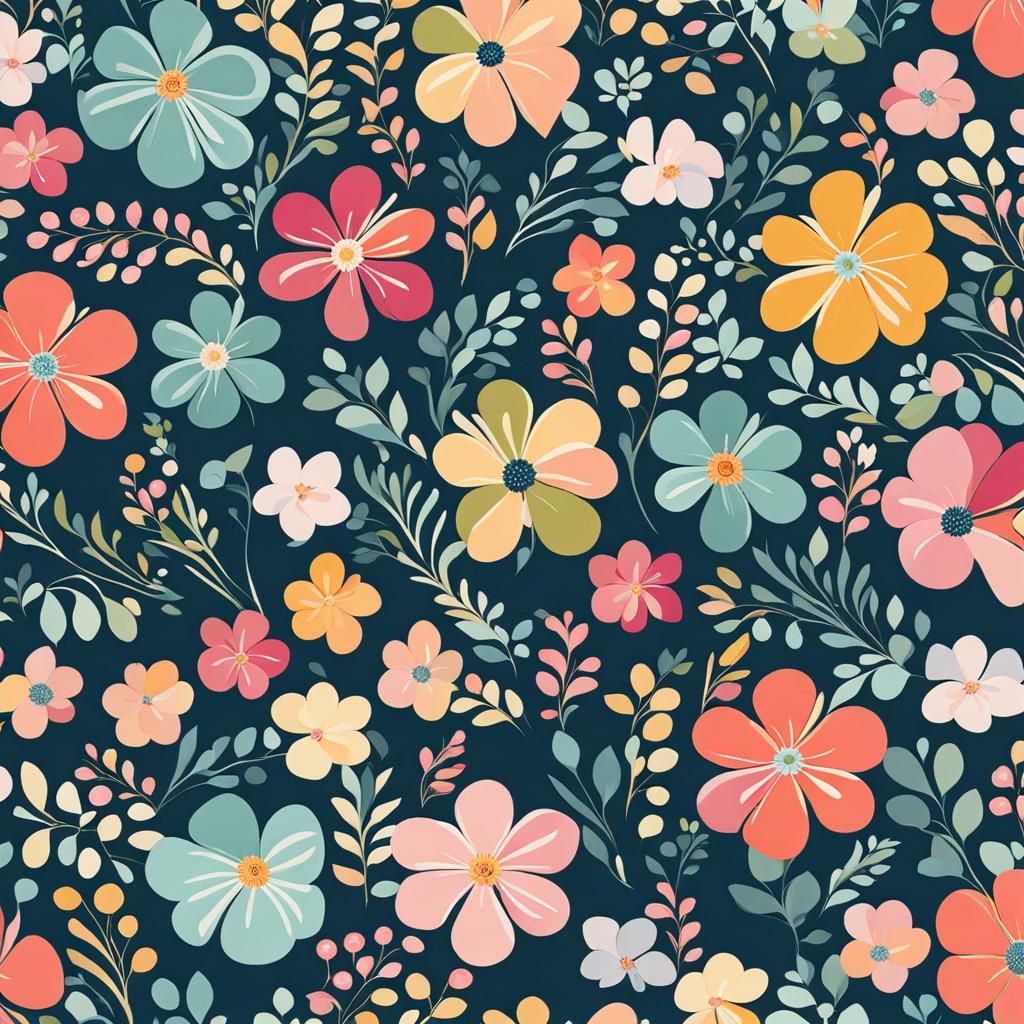 Pastel Floral Pattern: Seamless Delicate Design