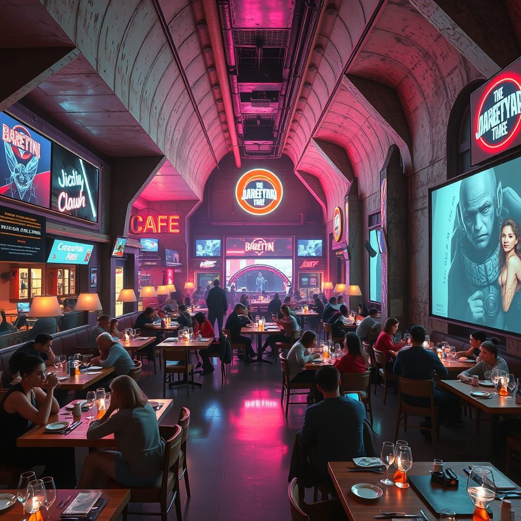 Cyberpunk Cafe: Dystopian Dining in a Neon Future
