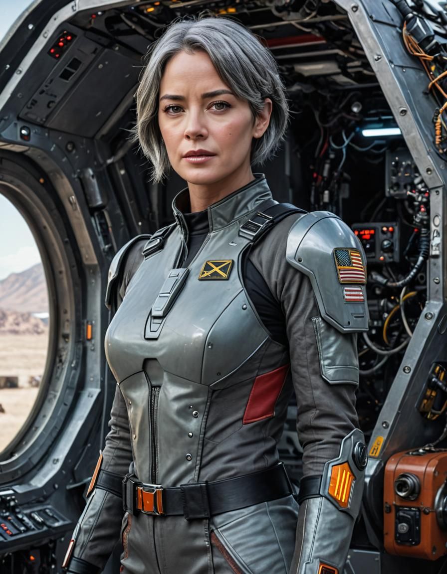 Cyberpunk Starship Pilot Portrait in Hyperrealism