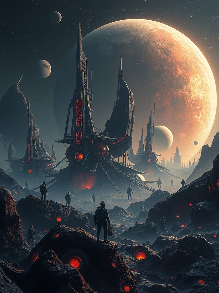 Ethereal Colony in a Celestial Realm, Rendered in Luminous C...