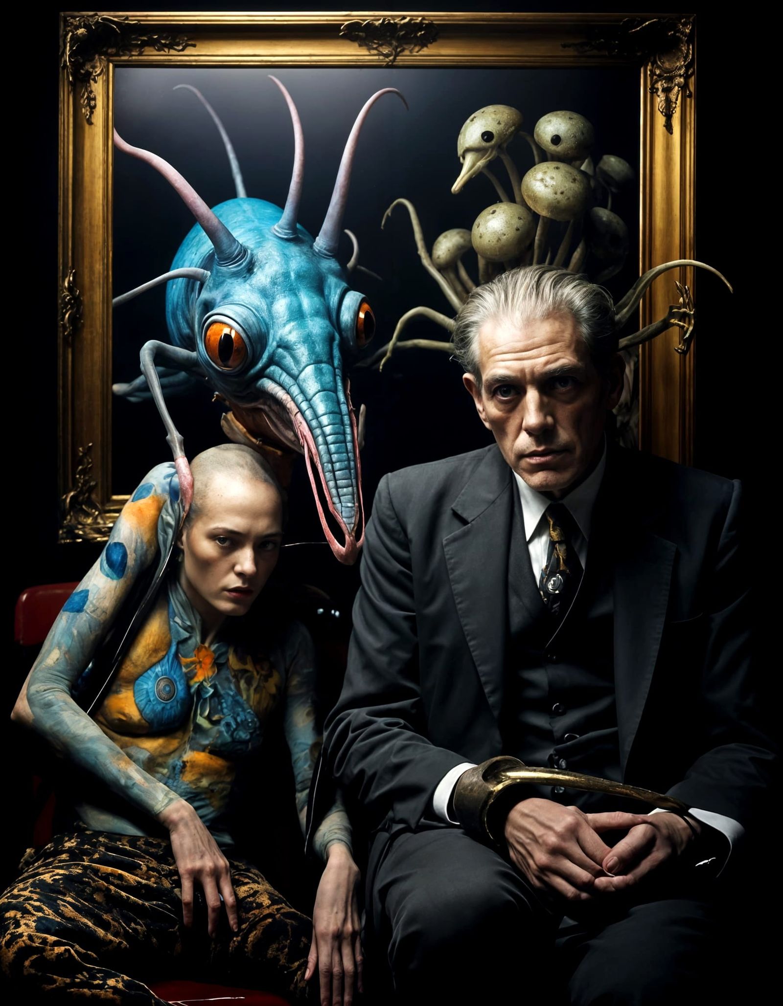 Surreal Portraits in Exotic Landscapes with Bizarre Creature...