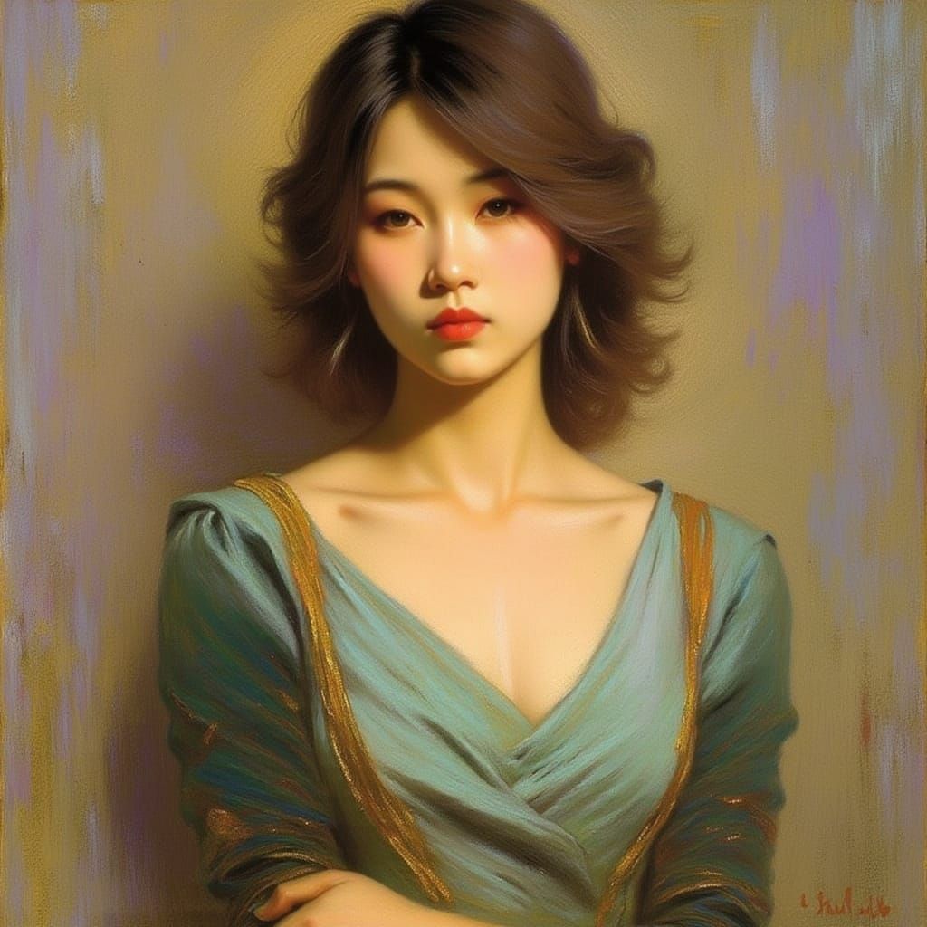 Abstract Neon Chalk Art with Fluid Textures